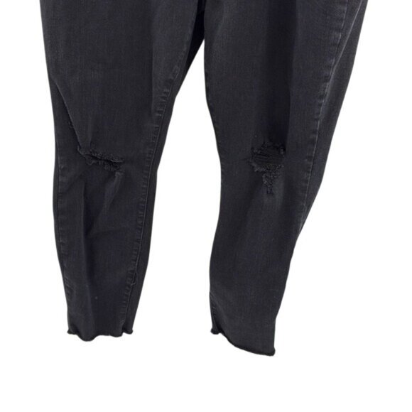 Judy Blue Black Distressed Slim Fit Jeans Womens Plus Size 18W High Rise Raw Hem - Picture 3 of 9